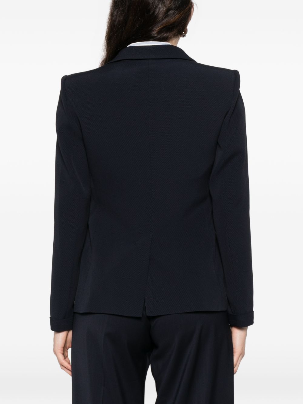 Emporio Armani Double-Breasted Viscose Blazer Blue