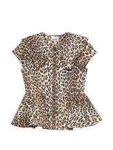 Ganni Leopard Peplum Shirt Brown