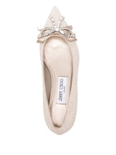 Jimmy Choo Auria Crystal Bow Ballet Flats Golden golden