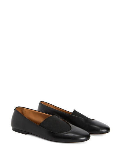 Jil Sander Flat Leather Ballet Shoes Black
