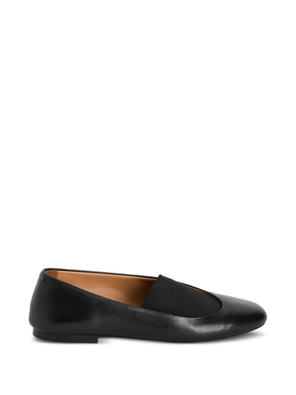 Jil Sander Flat Leather Ballet Shoes Black