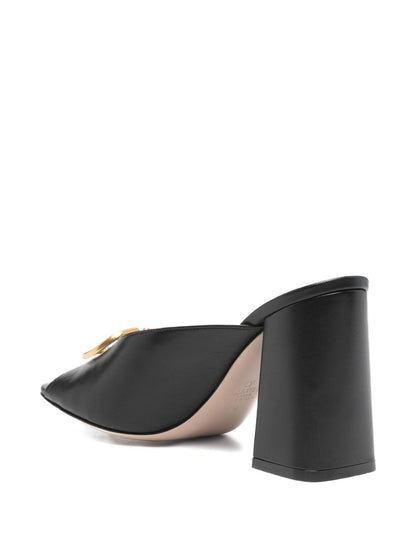 Valentino Garavani Vlogo Signature Leather Mules - Black