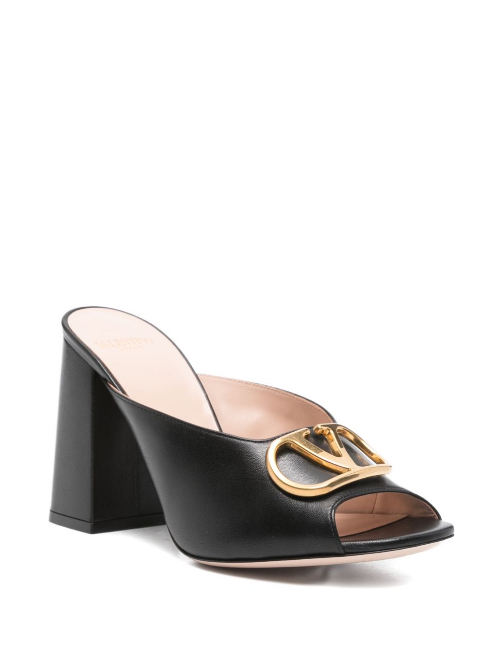 Valentino Garavani Vlogo Signature Leather Mules - Black