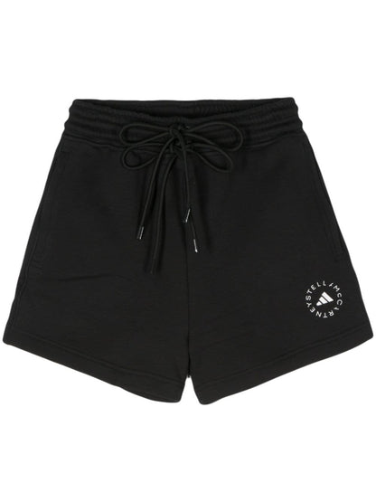 Adidas By Stella McCartney Logo cotton shorts BLACK