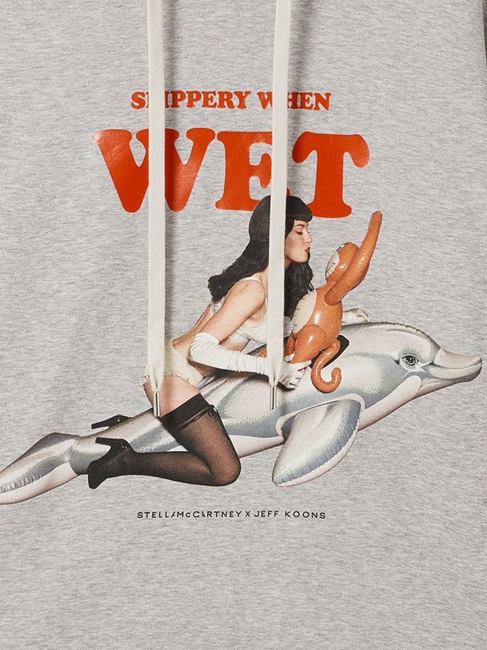 Stella McCartney Graphic Print Cotton Hoodie Light Grey