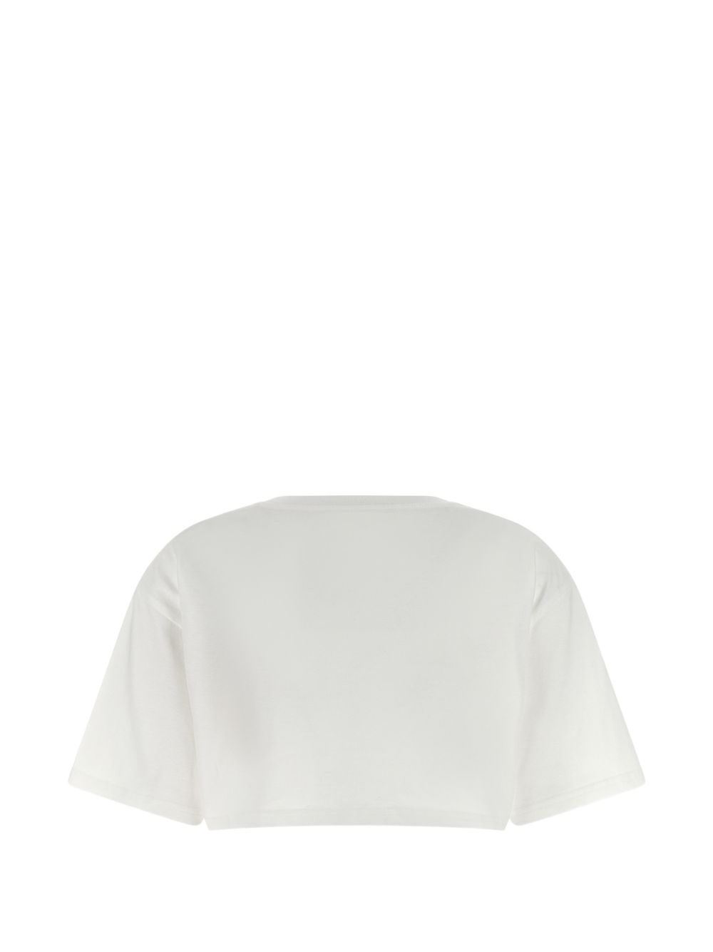 Valentino Cropped Cotton Print T-Shirt Ivory