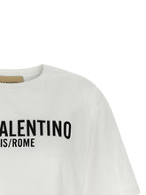 Valentino Cropped Cotton Print T-Shirt Ivory