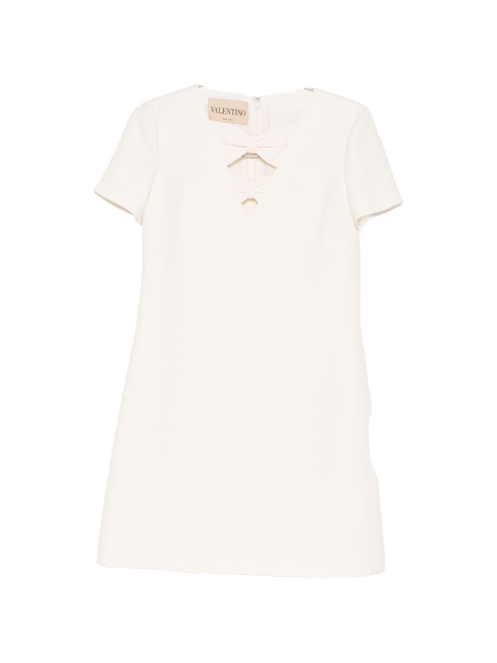 Valentino Short Wool Silk Dress Ivory ivory