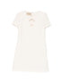 Valentino Short Wool Silk Dress Ivory ivory