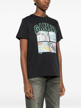 Ganni Crew Neck Organic Cotton T-Shirt Black
