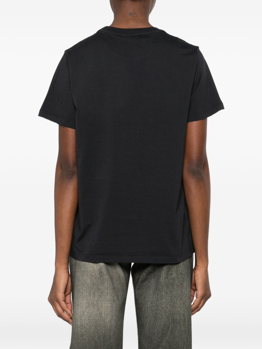 Ganni Crew Neck Organic Cotton T-Shirt Black