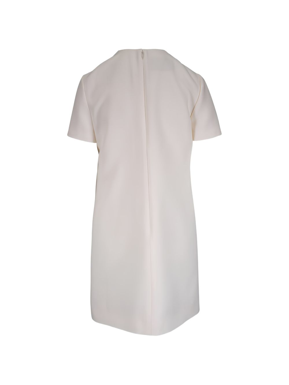 Valentino Short Sleeve Wool Silk Dress Ivory ivory
