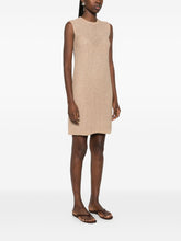 Fabiana Filippi Sleeveless Open-Knit Mini Dress Beige