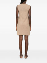 Fabiana Filippi Sleeveless Open-Knit Mini Dress Beige