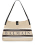 Balmain Logo Canvas Medium Shopper Beige