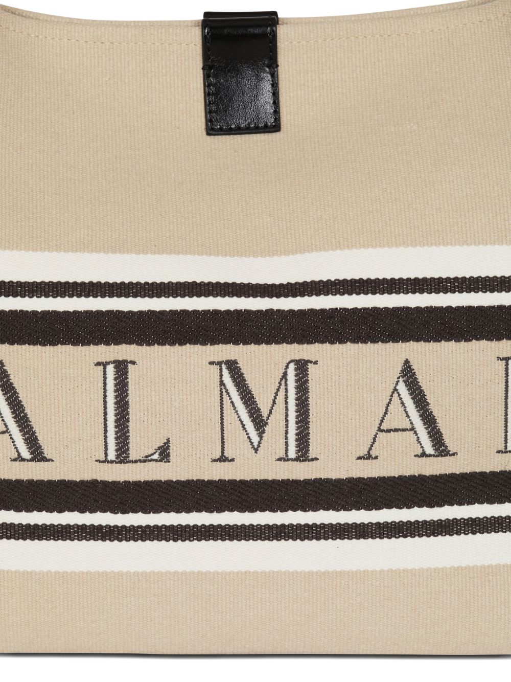 Balmain Logo Canvas Medium Shopper Beige
