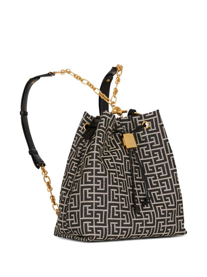 Balmain Sync Monogram Backpack Ivory