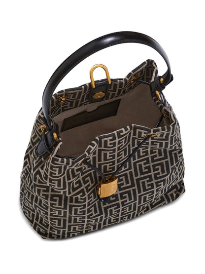 Balmain Sync Monogram Backpack Ivory