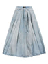 Balenciaga A-Line Denim Fringe Skirt Clear Blue