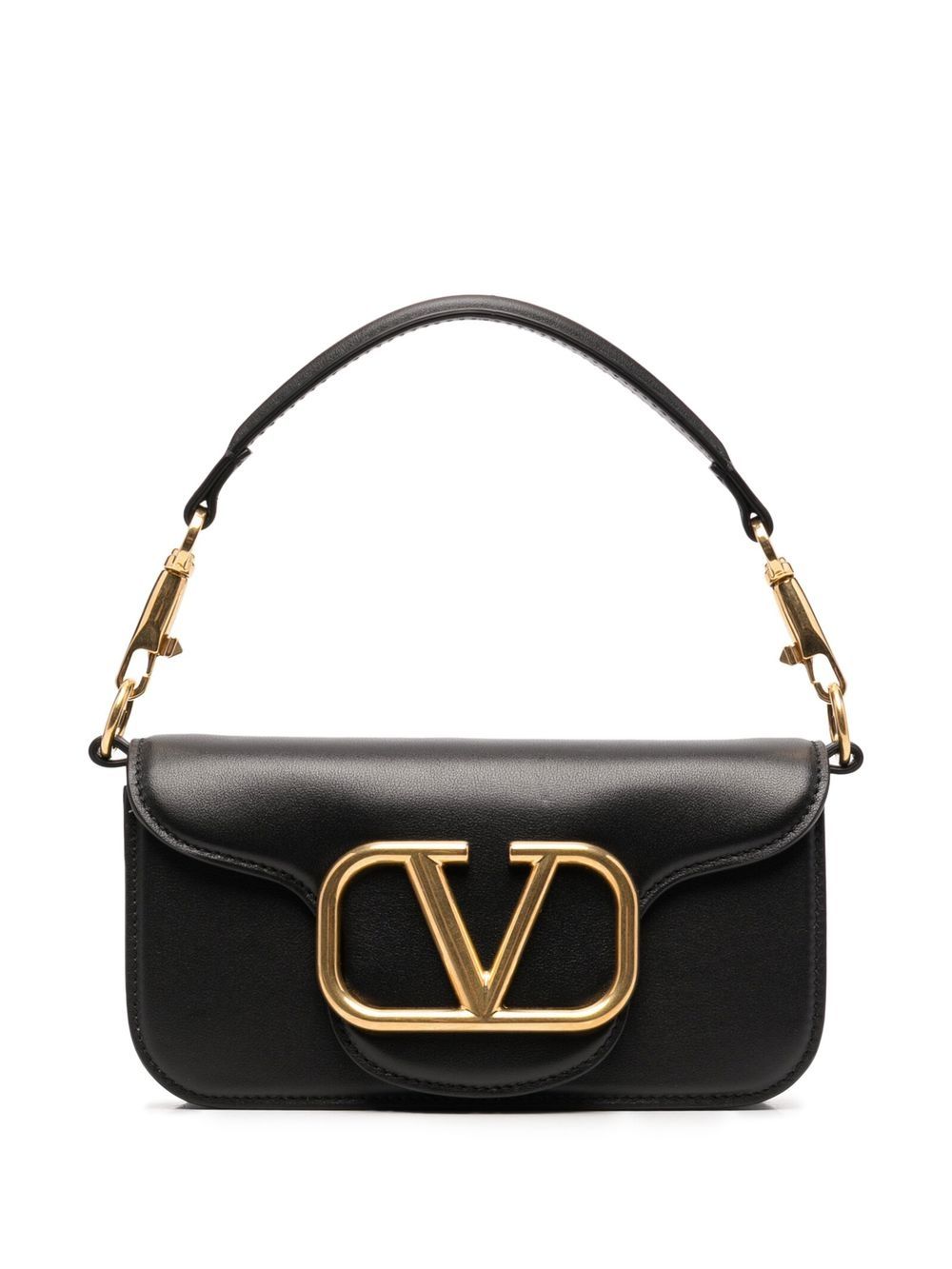 Valentino Garavani Locò Small Leather Shoulder Bag Black