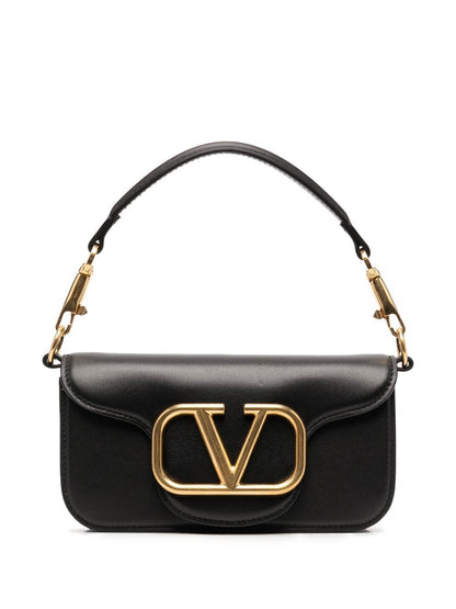 Valentino Garavani Locò Small Leather Shoulder Bag Black
