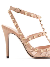 Valentino Garavani Rockstud Lace Pump With Straps 100Mm POWDER