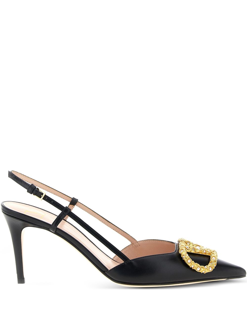 Valentino Garavani Vlogo Signature Slingback Décolleté In 80mm BLACK