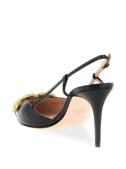 Valentino Garavani Vlogo Signature Slingback Décolleté In 80mm BLACK