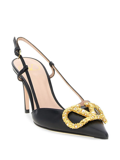 Valentino Garavani Vlogo Signature Slingback Décolleté In 80mm BLACK