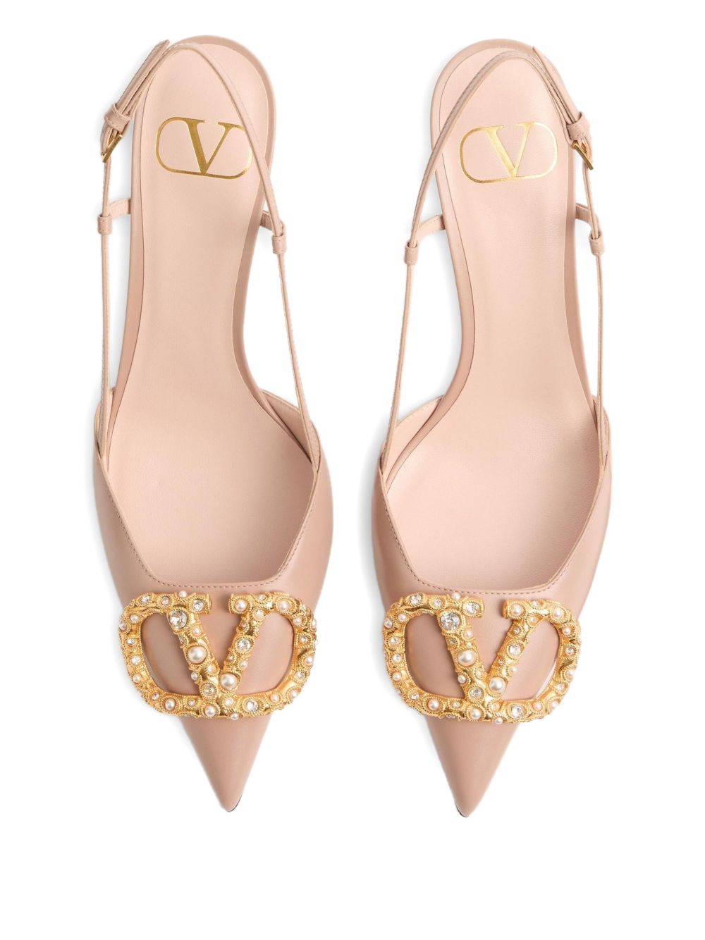 Valentino Garavani Vlogo Signature Slingback Décolleté In 80mm BEIGE