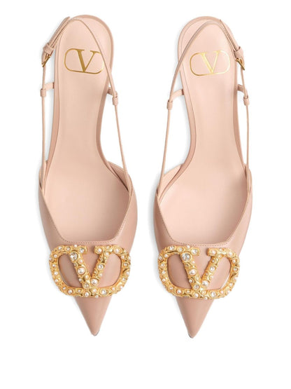 Valentino Garavani Vlogo Signature Slingback Décolleté In 80mm BEIGE