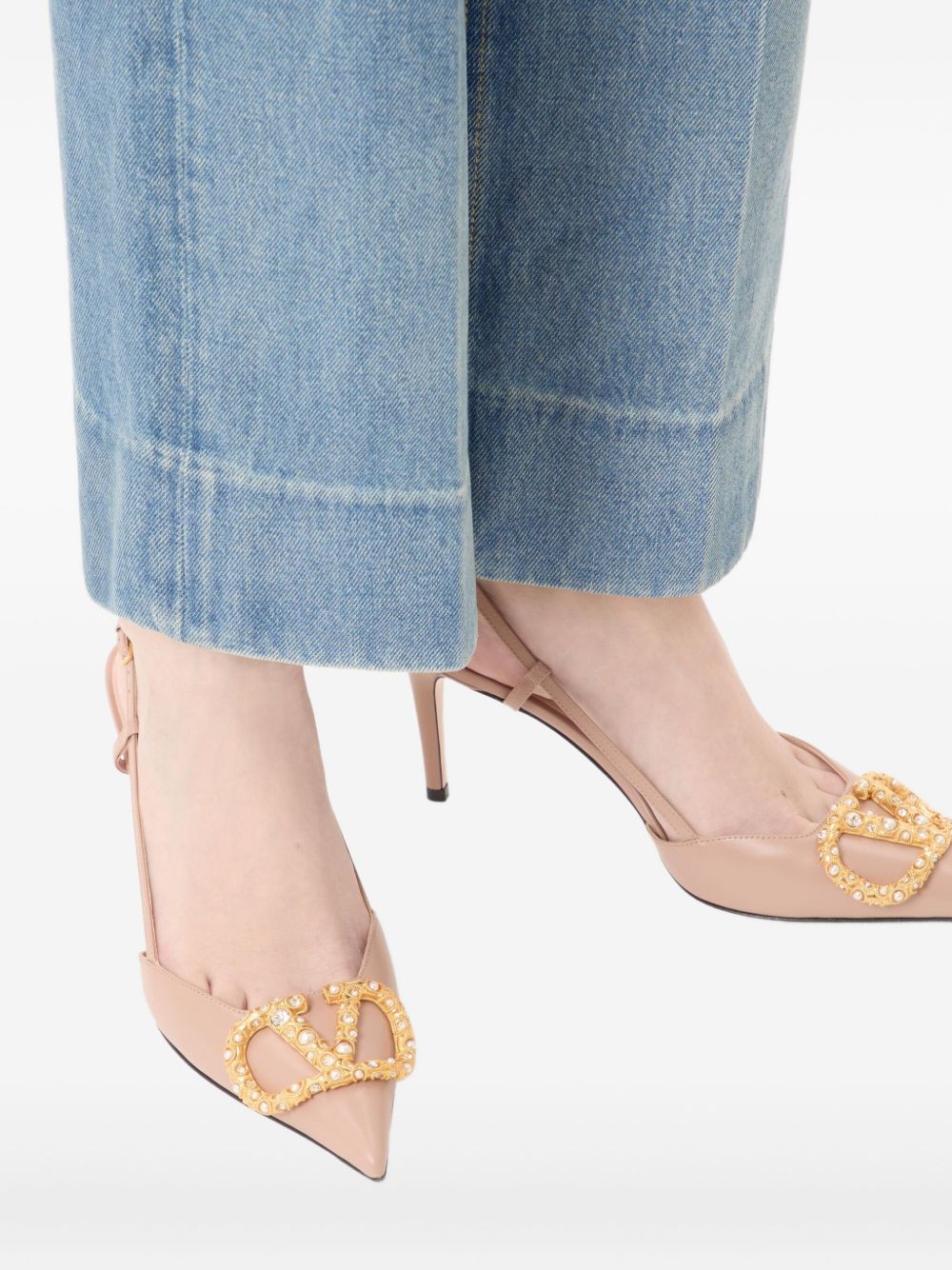 Valentino Garavani Vlogo Signature Slingback Décolleté In 80mm BEIGE