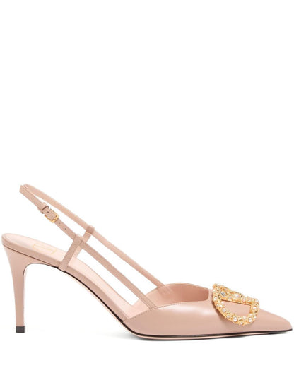 Valentino Garavani Vlogo Signature Slingback Décolleté In 80mm BEIGE