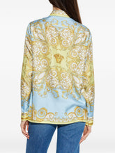 Versace Baroque Silk Shirt Clear Blue clear blue