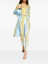 Versace Barocco Print Leggings Clear Blue