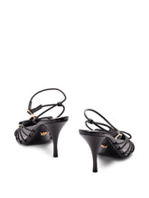 Versace Medusa Opera Bow Leather Sandals Black