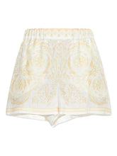 Versace Silk Barocco Print Shorts Golden golden