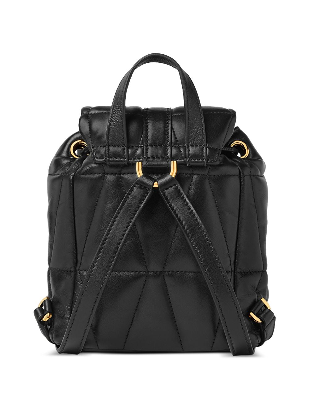 Versace Quilted Drawstring Backpack Black