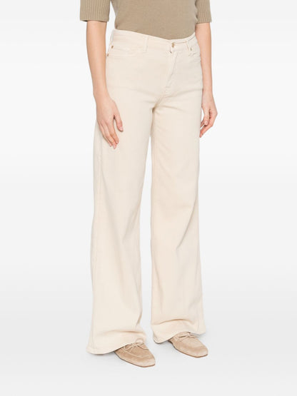 Seven Wide-Leg Denim Jeans Beige