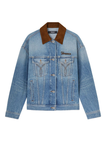 Versace Denim Cotton Jacket Blue