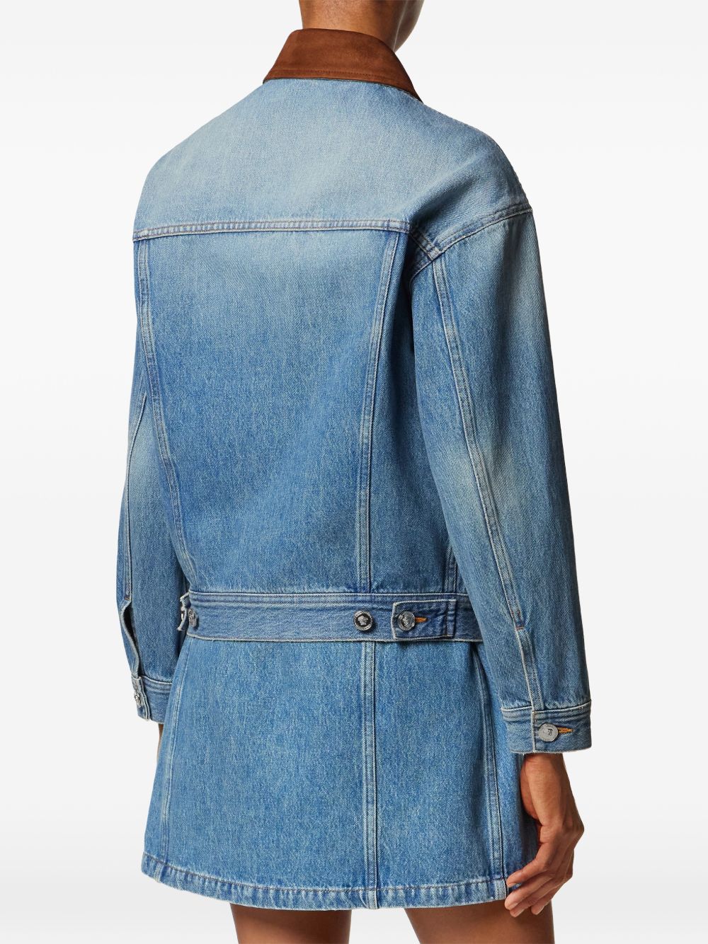 Versace Denim Cotton Jacket Blue