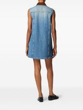 Versace Sleeveless Denim Mini Dress Blue