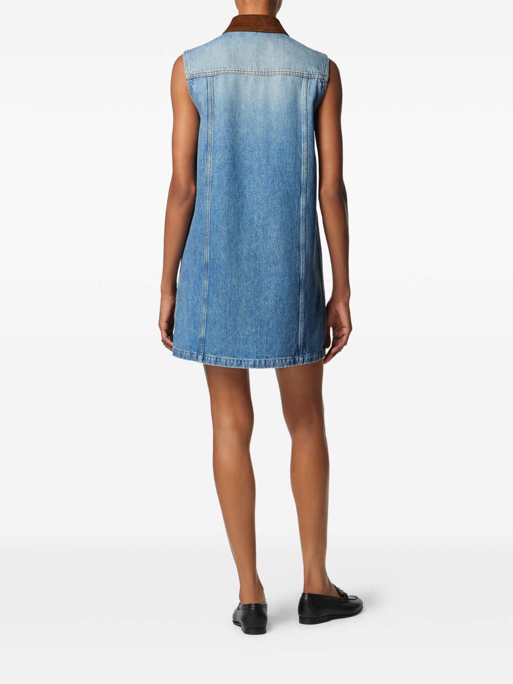 Versace Sleeveless Denim Mini Dress Blue