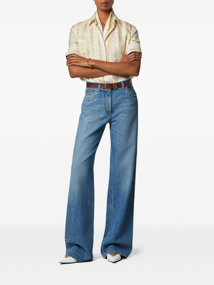 Versace Slim-Fit Cotton Denim Jeans Blue