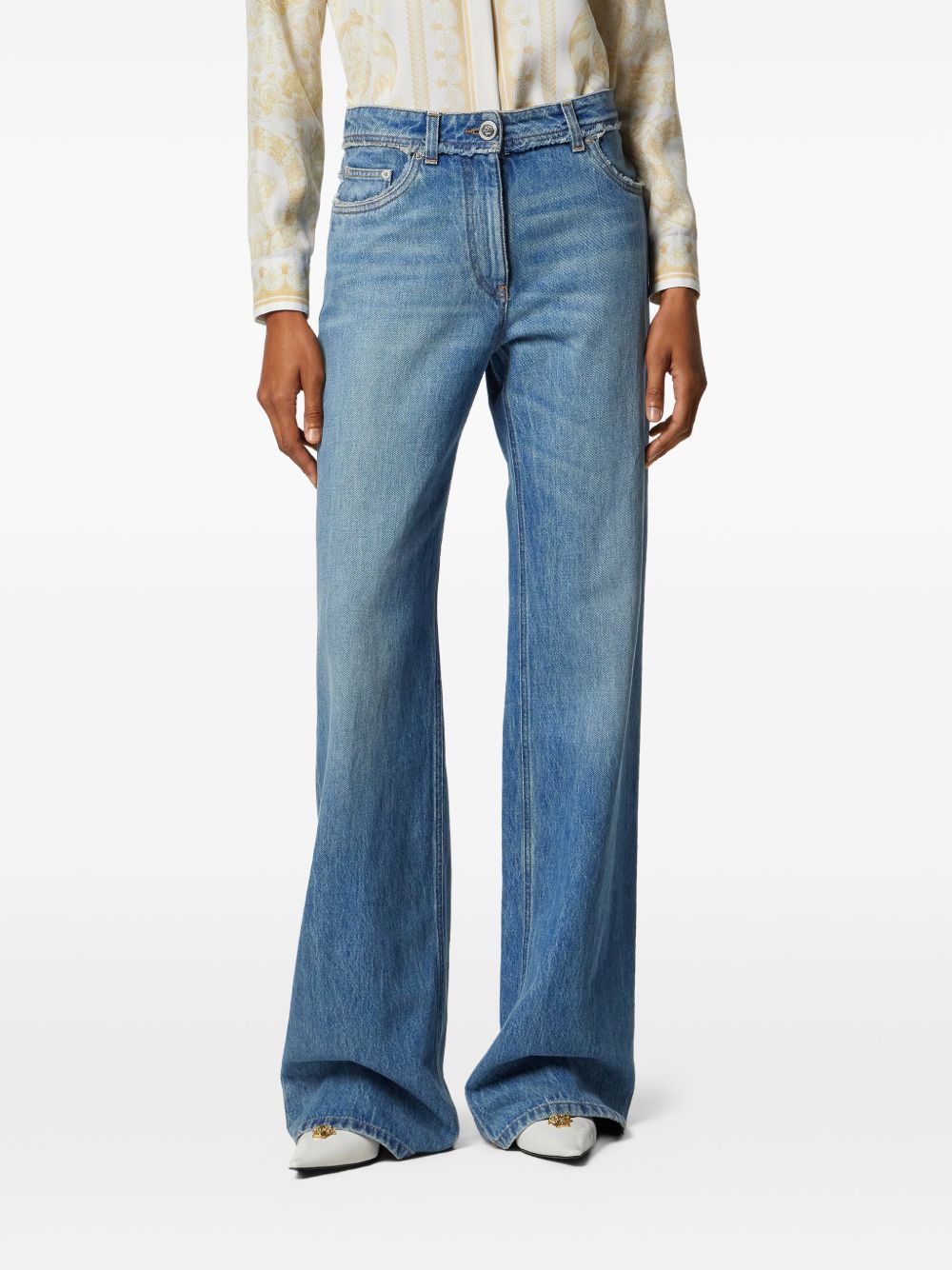 Versace Slim-Fit Cotton Denim Jeans Blue