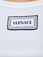 Versace Logo Ribbed Cotton Tank White