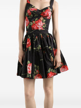 Dolce & Gabbana Floral Tiered Midi Skirt Black