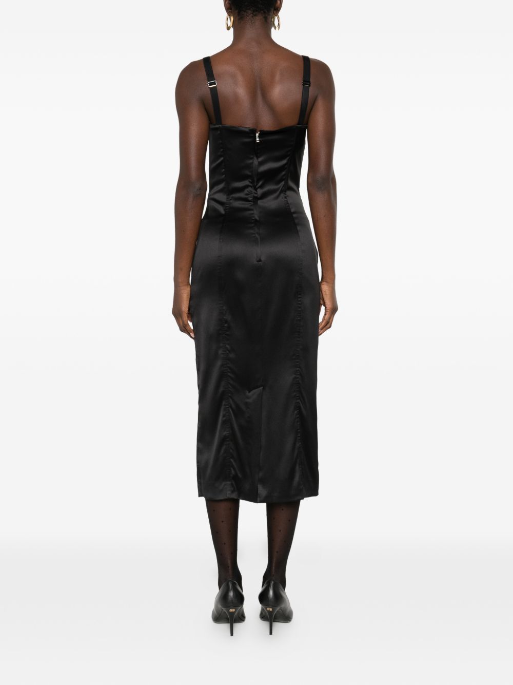 Dolce &amp; Gabbana Silk Midi Dress Black