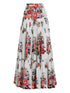 Dolce & Gabbana Floral Print Long Cotton Skirt White