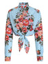 Dolce & Gabbana Floral Cotton Shirt Clear Blue